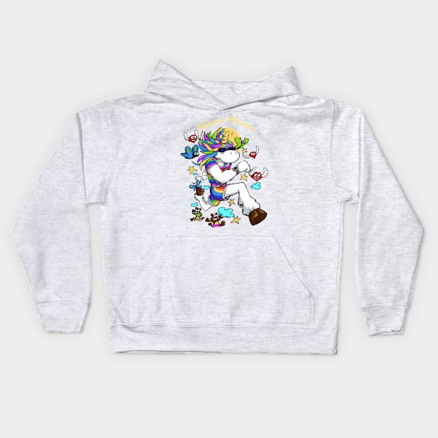 runner unicorn Kids Hoodie by TomiAx